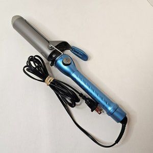 Babyliss Pro Nano Titanium Curly Iron Blue Silver Turbo Heat